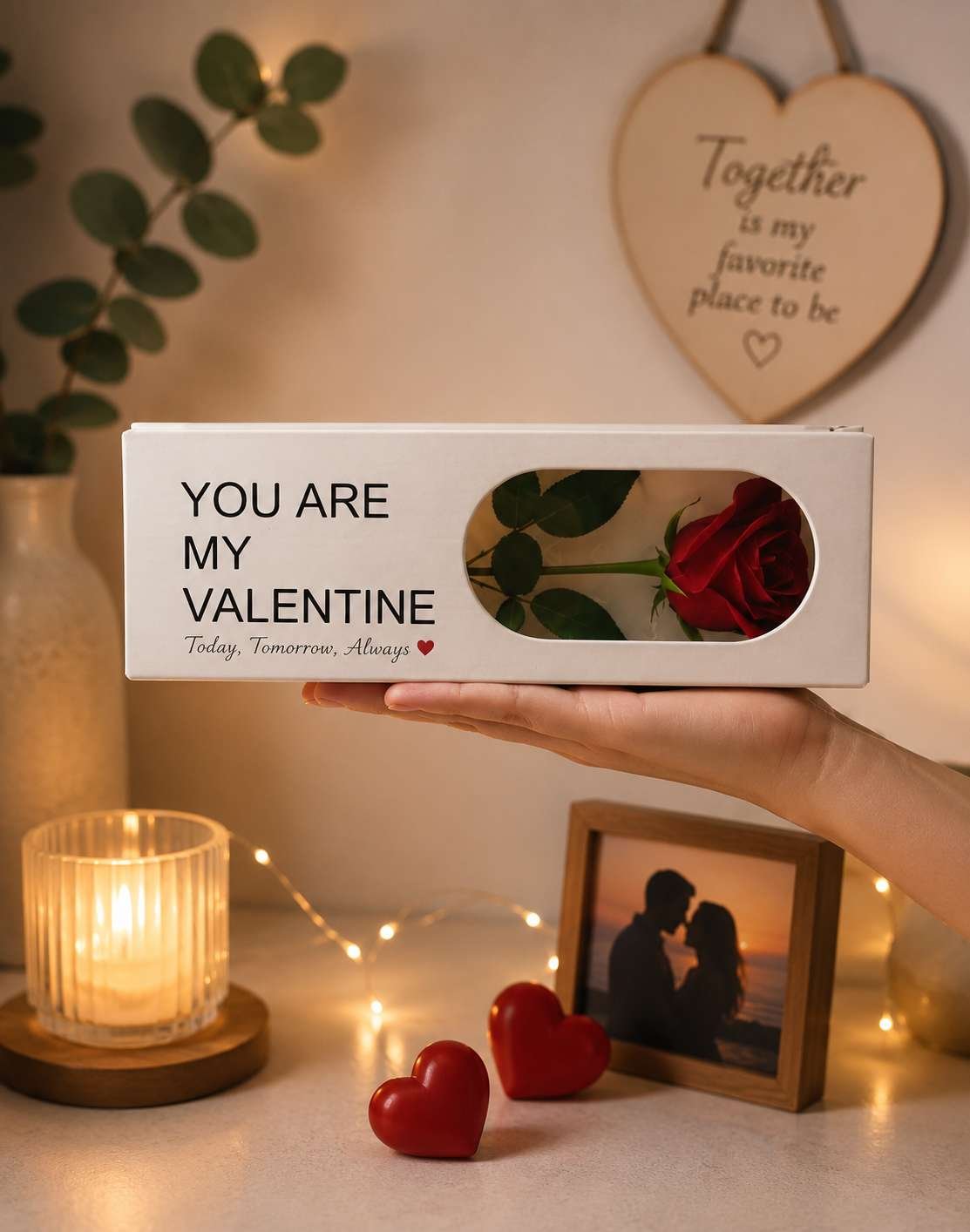  Designer White Rose Gift Box for Proposal