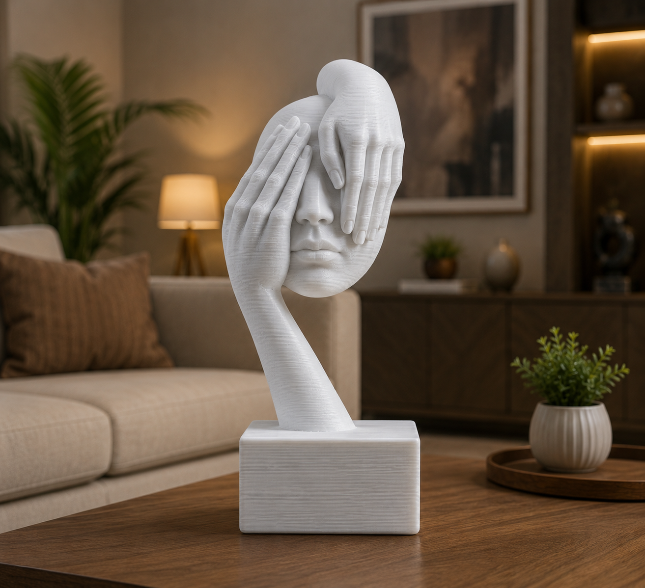 3D Modern Abstract Face Sculpture Showpiece