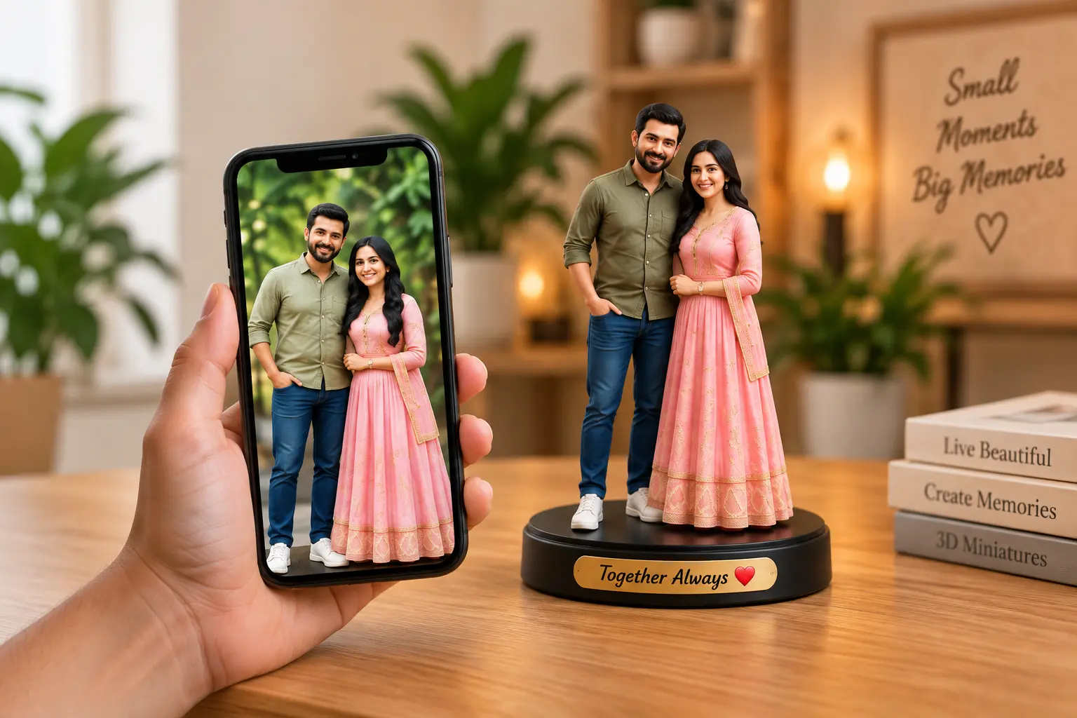Custom 3D miniature created from customer photo