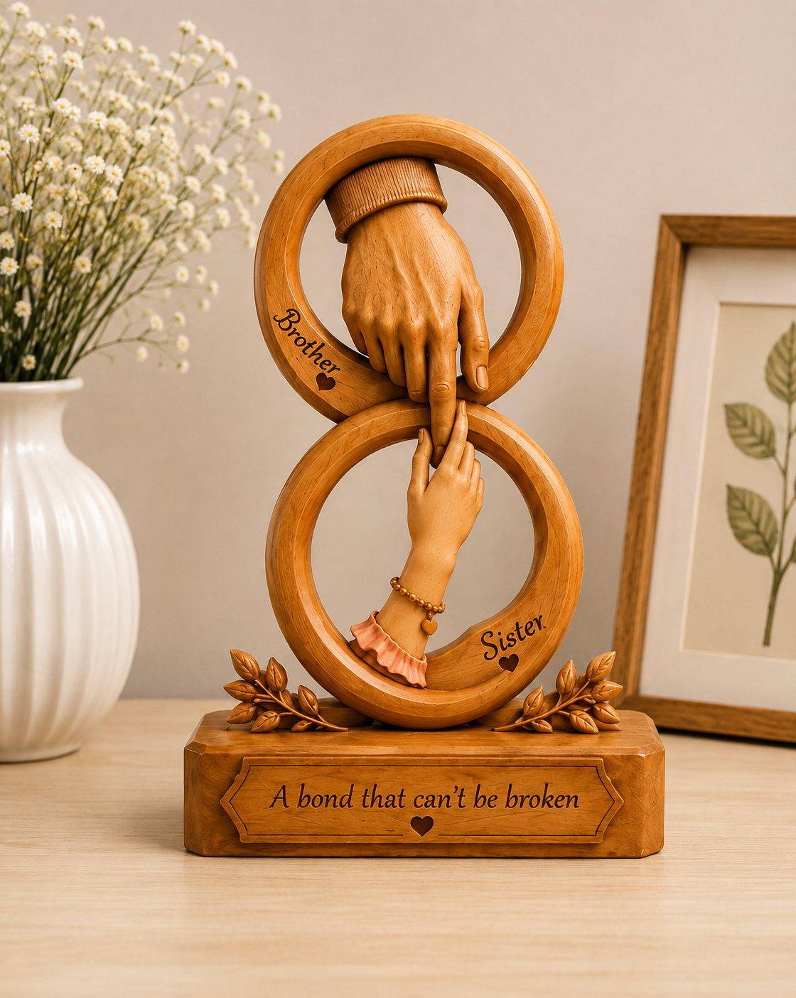 Brother Sister Hand Sculpture Raksha Bandhan Gift