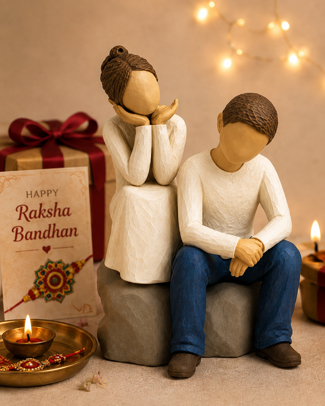 Raksha Bandhan Brother Sister Figurine Gift Showpiece