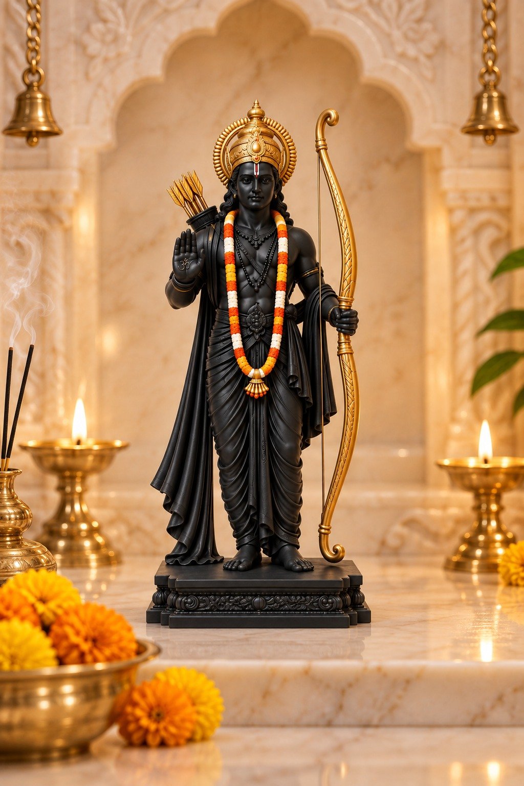Black and Golden Shri Ram Idol